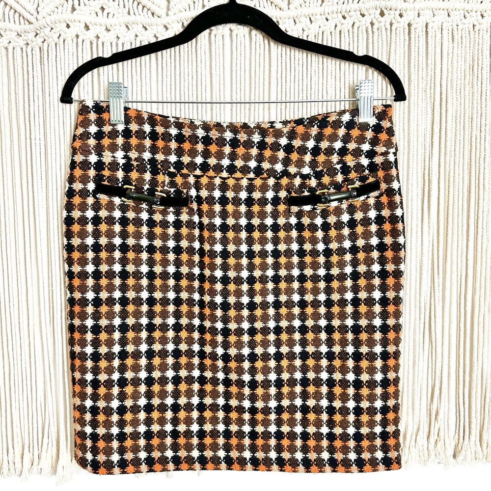 Skirtin Around Wool Blend Retro Pattern Knit Skirt Size 6